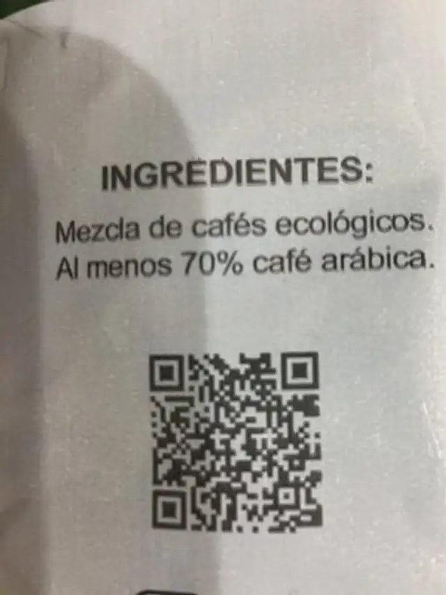 Cafe nutrition facts table