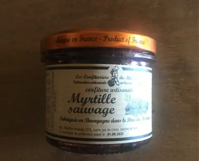 Confiture artisanale a la myrtille sauvage