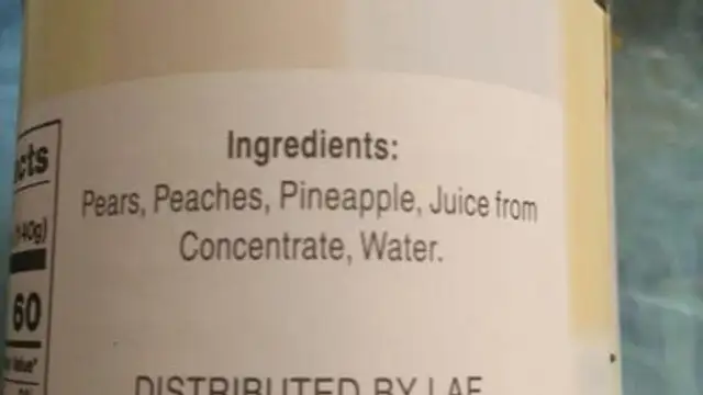 fruit mix ingredients label