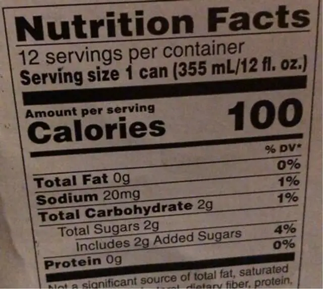 White claw hard seltzer nutrition facts table