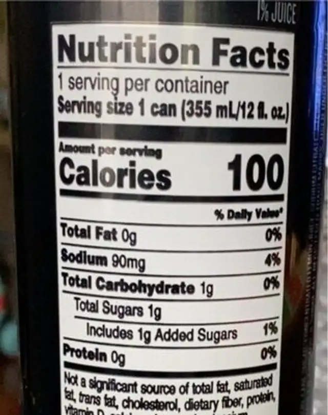 Hard lemonade seltzer nutrition facts table