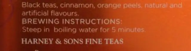 Hot cinnamon spice ingredients label