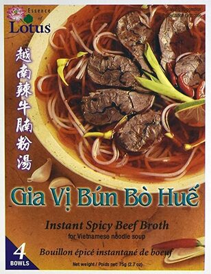 Instant spicy beef broth front packaging