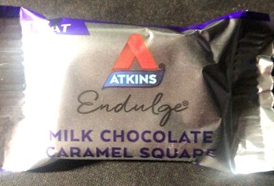 Endulge pieces milk chocolate caramel squares case front packaging