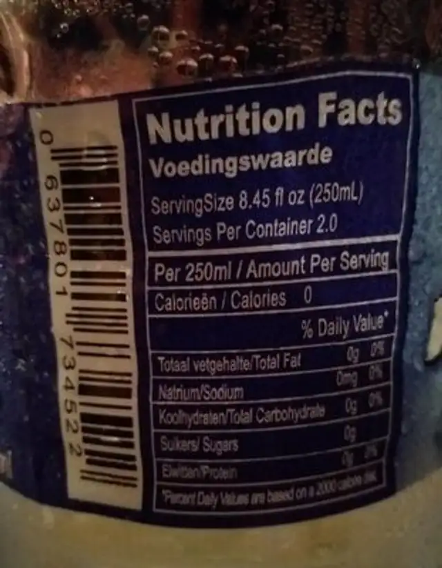 Arni fresh nutrition facts table