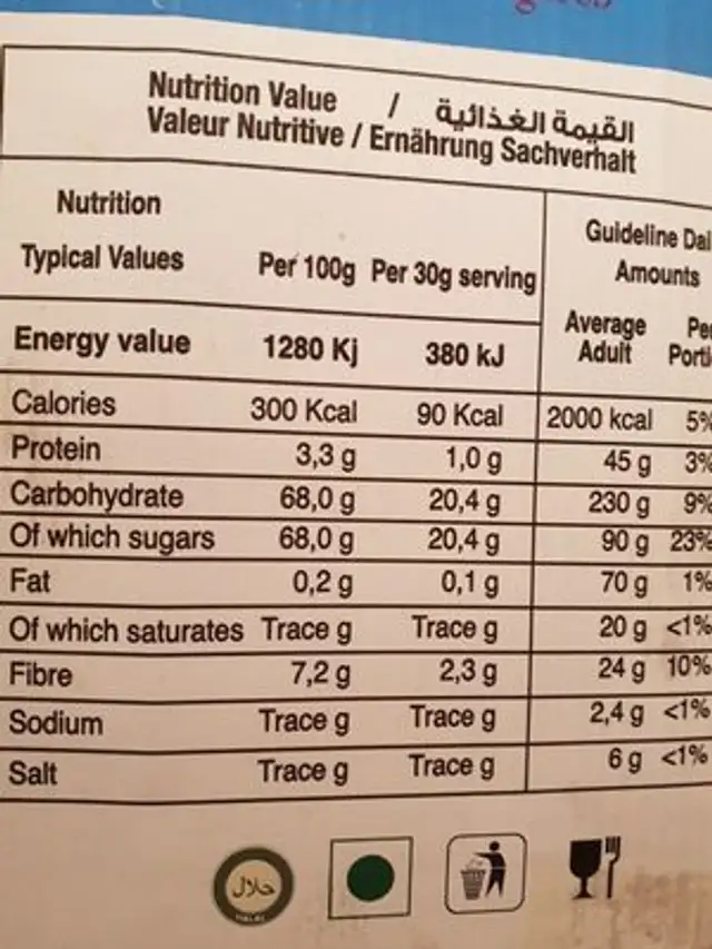 Deglet selection ingredients label