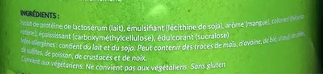 PUREISO PRO ingredients label