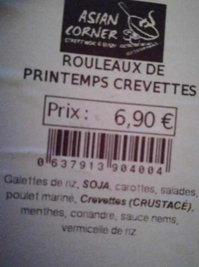 Rouleau de printemps aux crevettes