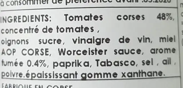 [L'ISULA] ingredients label