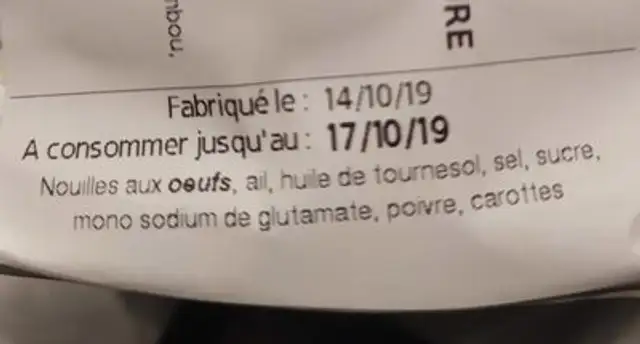 Nouille sautées façon chinoise nutrition facts table