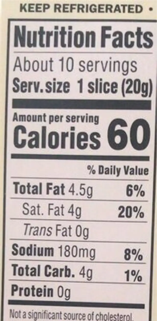 Chao Tomato Cayenne Slices nutrition facts table