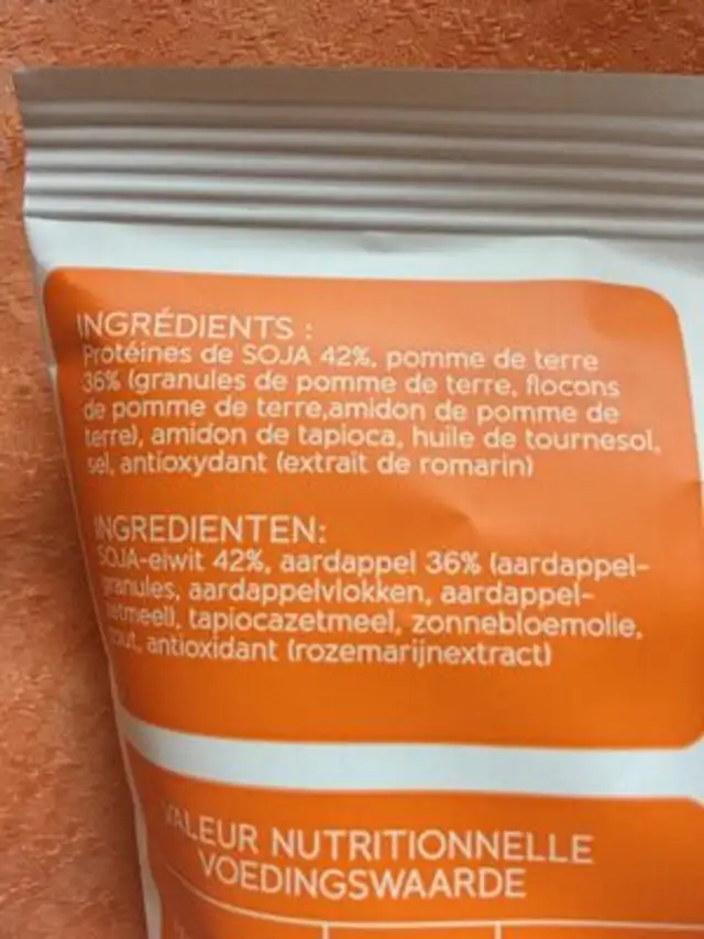 Chips sja ingredients label