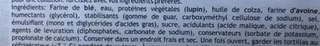 Wrappo! Protein tortillas ingredients label