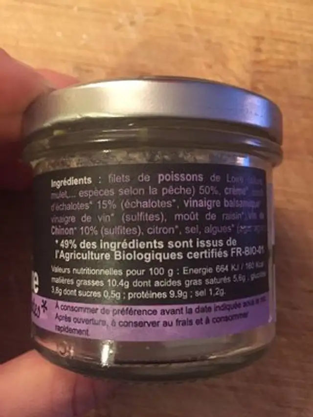Poisson de loire ingredients label