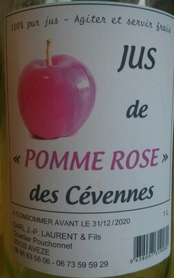 Jus de «pomme rose» des Cévennes front packaging