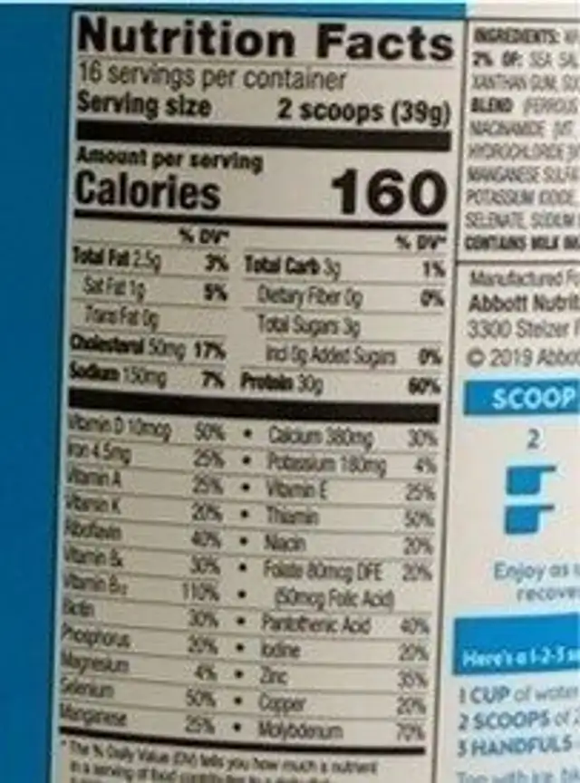 Fruity cereal carb wise protein powder nutrition facts table