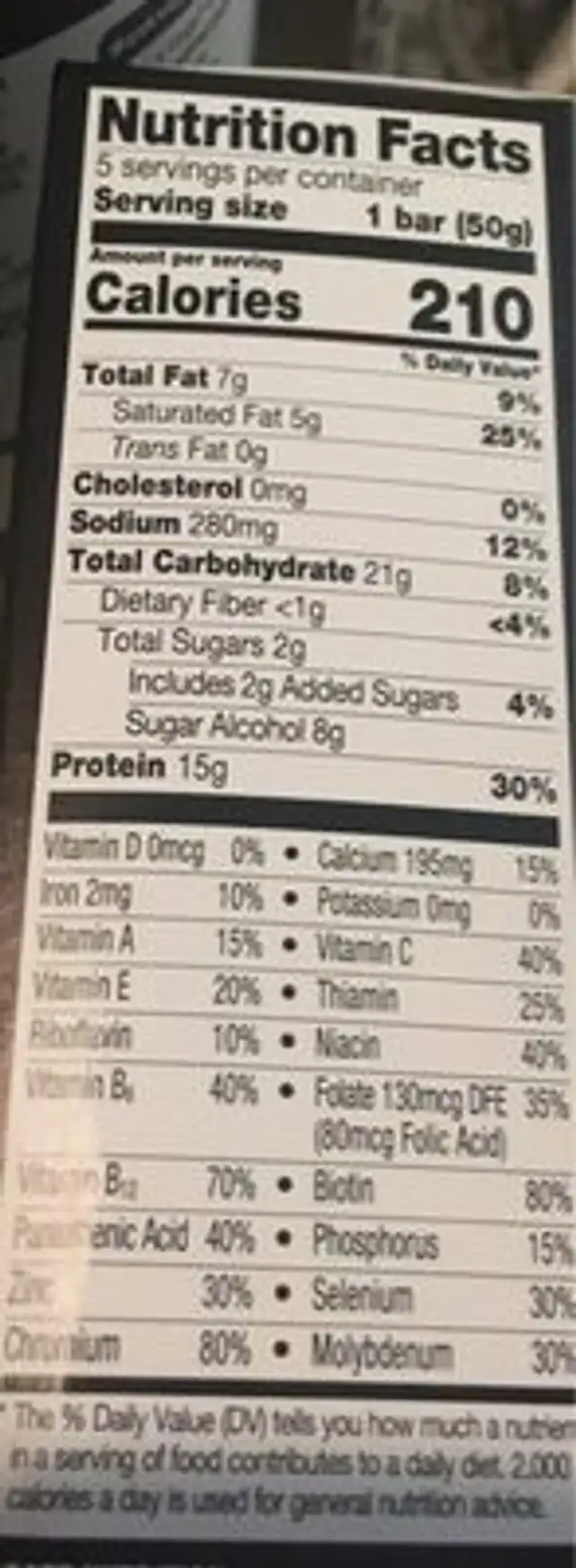 Macros white chocolate peanut butter nutrition bars nutrition facts table