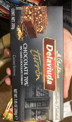 Turrón Negro 70% front packaging