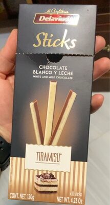 Tiramisu White and Milk Chocolate Sticks