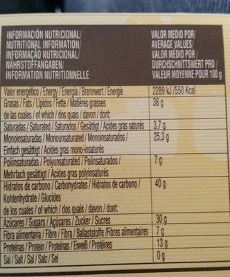 El Almendro Turron Duro ingredients label