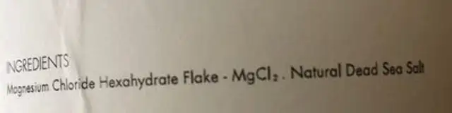 Magnesium cutetonic nutrition facts table