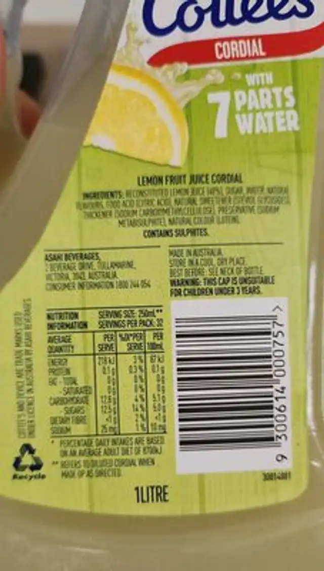 Unknown ingredients label