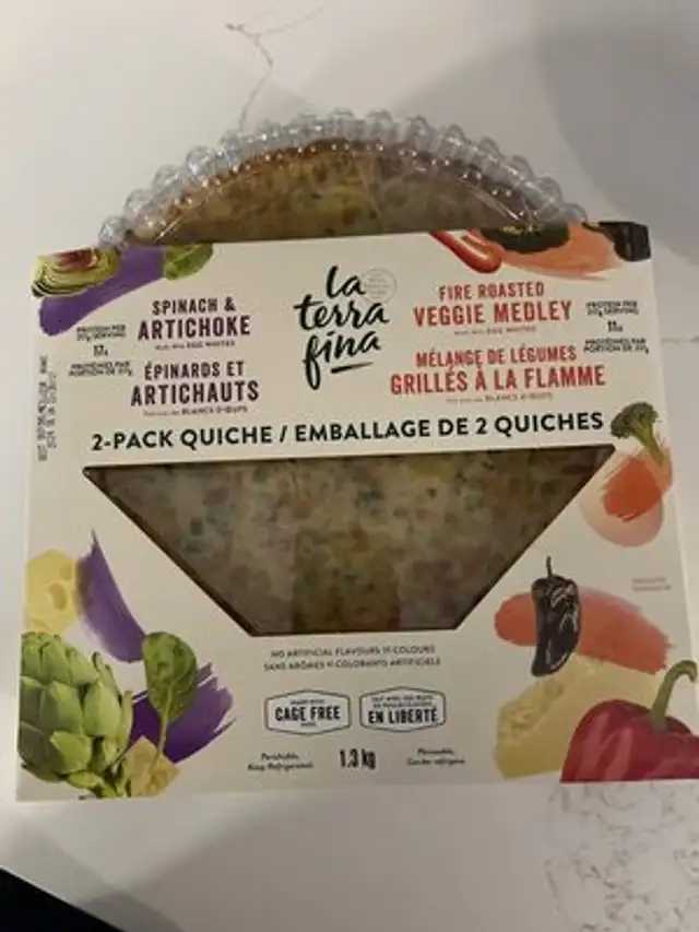 Quiche mélange de légumes grillés à la flamme front packaging