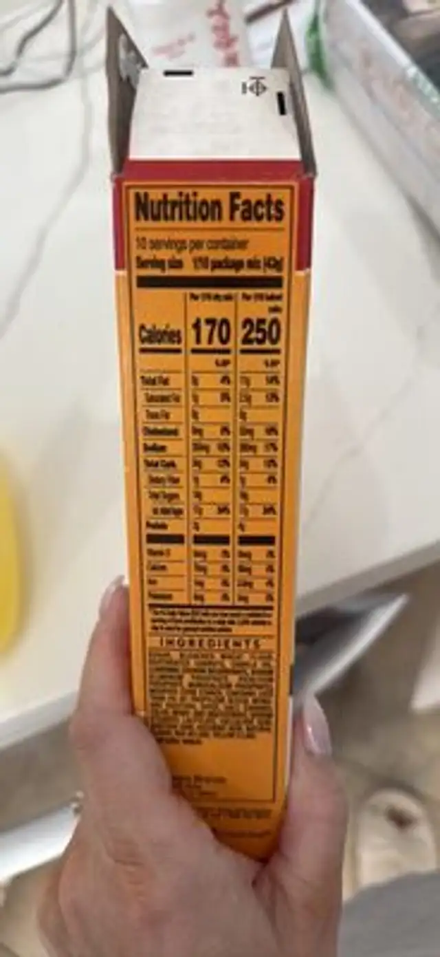 Perfectly Moist Carrot Cake Mix nutrition facts table