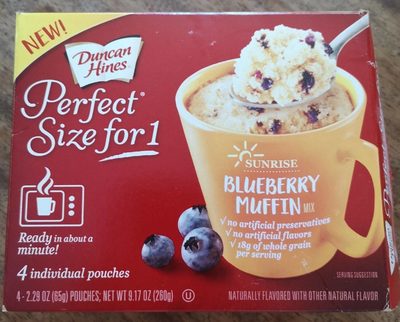 Blueberry flavored muffin mix mug cakes, blueberry