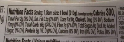 Ottogi Cooked Rice nutrition facts table