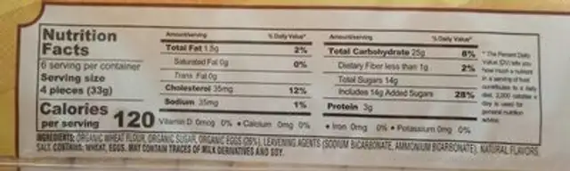 Organic Lady Fingers nutrition facts table