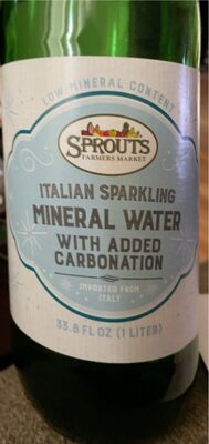 Italian sparkling water with added carbonation