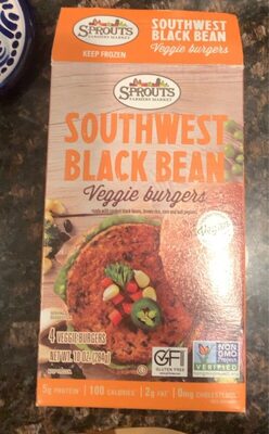 Southwest Black Bean Veggie Burgers front packaging