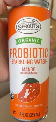 Organic Probiotic Sparkling Water Mango