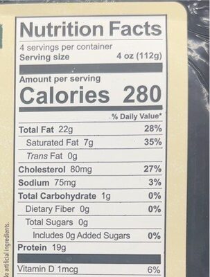 Ground pork nutrition facts table