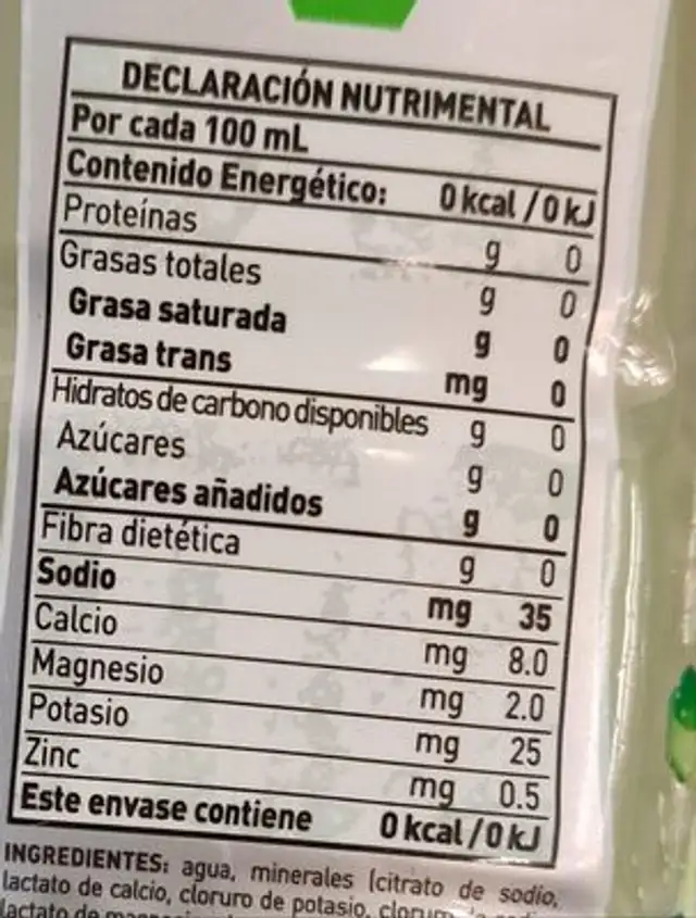 Electrolitos orales aabor limón nutrition facts table