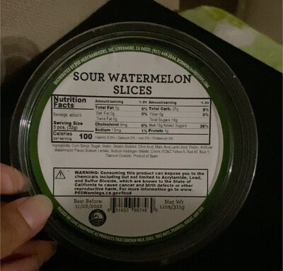 Sour watermelon slices