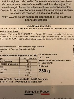 Delaunay leveelle nutrition facts table