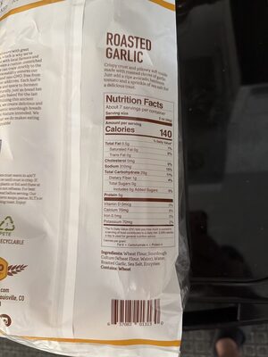 ROASTED GARLIC Sourdough nutrition facts table