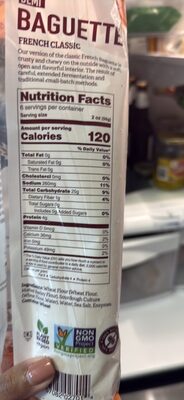 Demi Baguette French Classic nutrition facts table