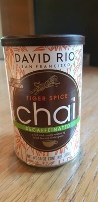 Tiger spice decaffeinated chai front packaging
