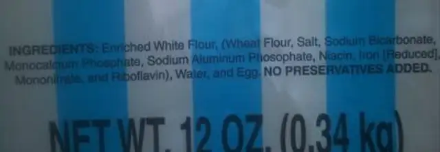 Mary Hill ingredients label