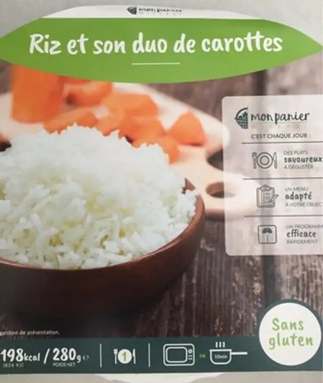 Riz et son duo de carottes