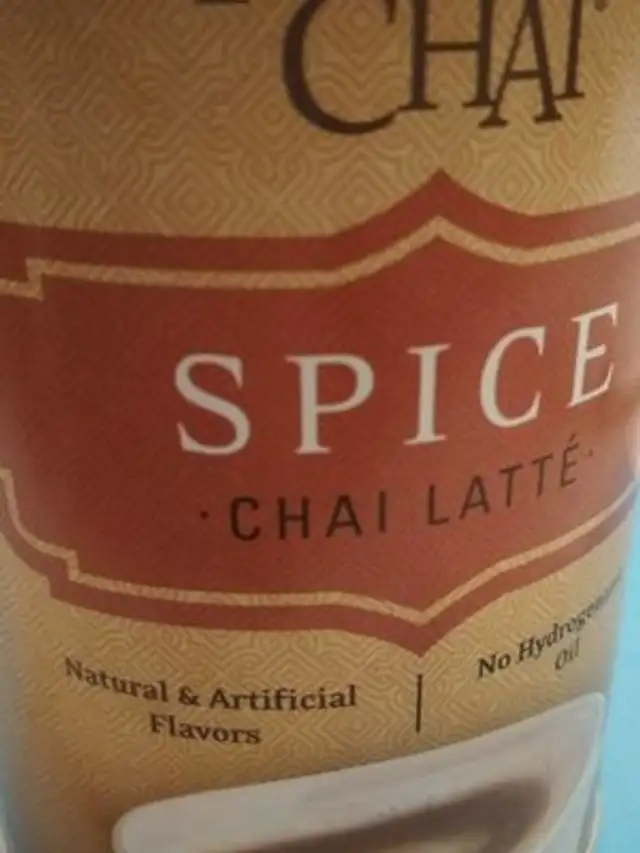 Pacific chai, spice chai latte nutrition facts table