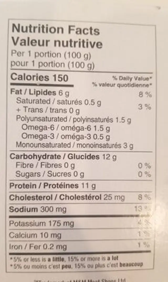 Seasoned Breaded Cod - Gluten free nutrition facts table