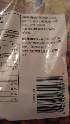 Arachides pralinées grillées front packaging