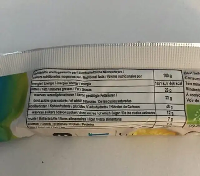 Coconut pineapple nutrition facts table