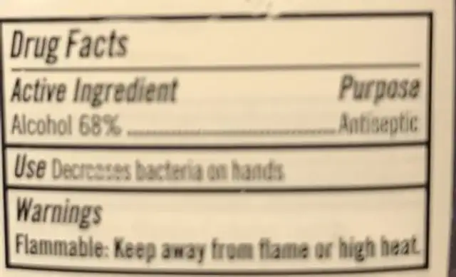 Pocketbac Warm Vanilla Sugar ingredients label