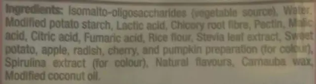 Sourmelon Bites ingredients label