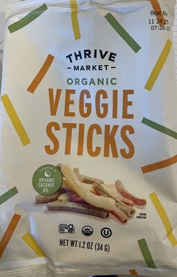 Organic Veggie Sticks front packaging